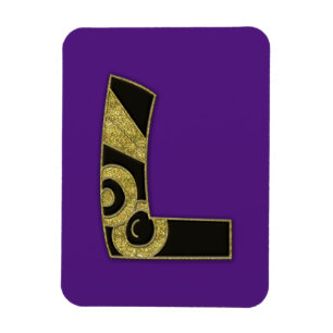 Íman monograma retro - L