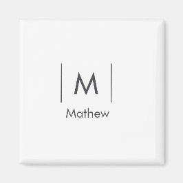 Íman Monograma simples e elegante para padrinho com lin