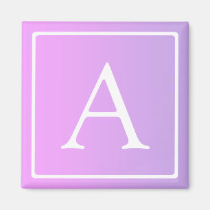 Íman Monograma Simples Ombre Rosa/Roxo Sutil