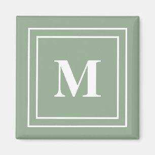 Íman Monograma Verde Sage Moderno