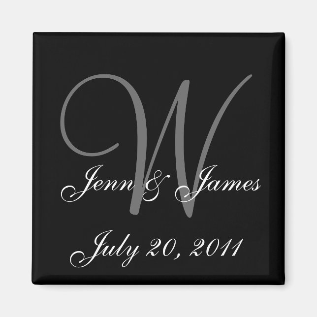 Íman Monograma W Magnet De Noite De Casamento (Frente)
