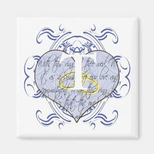 Íman Monograma Wedding Vow Heart