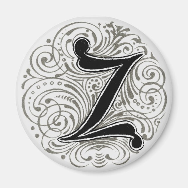 Íman Monograma "Z" em Cinza - Magnet (Frente)