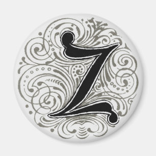 Íman Monograma "Z" no cinza - ímã