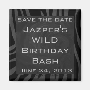 Íman Monograma Zebra Black e Cinzas