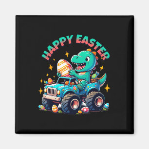 Íman Monster Truck Dinosaur Boys Páscoa Graphic Top