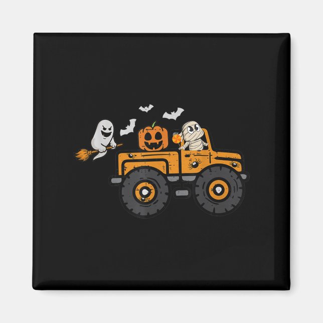 Íman Monster Truck Ghost Pumpkin Halloween (Frente)
