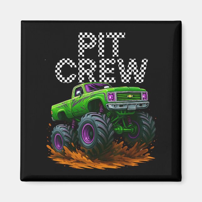Íman Monster Truck T Crew Family Matching Birthday Part (Frente)