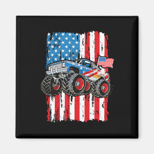 Íman Monster Truck Usa Flag Patriotic Boys Men 4th Of J