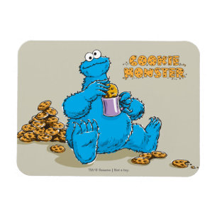 Íman Monstro Come-Biscoitos Vintage Comendo Biscoitos