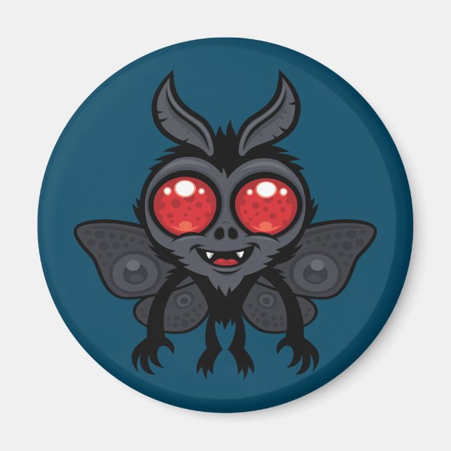 Íman Monstro Cute Criptídeo Mothman Assustador (Frente)