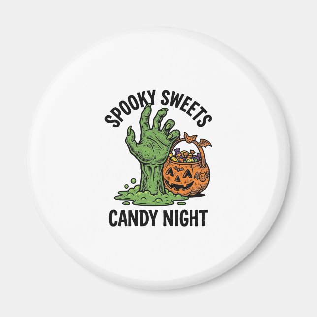 Íman Monstro de Doces de Halloween Gráfico de Tratament (Frente)