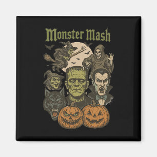 Íman Monstro Mash Retro Halloween Monstro Engraçado Spo