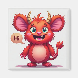 Íman Monstro Vermelho Amigável