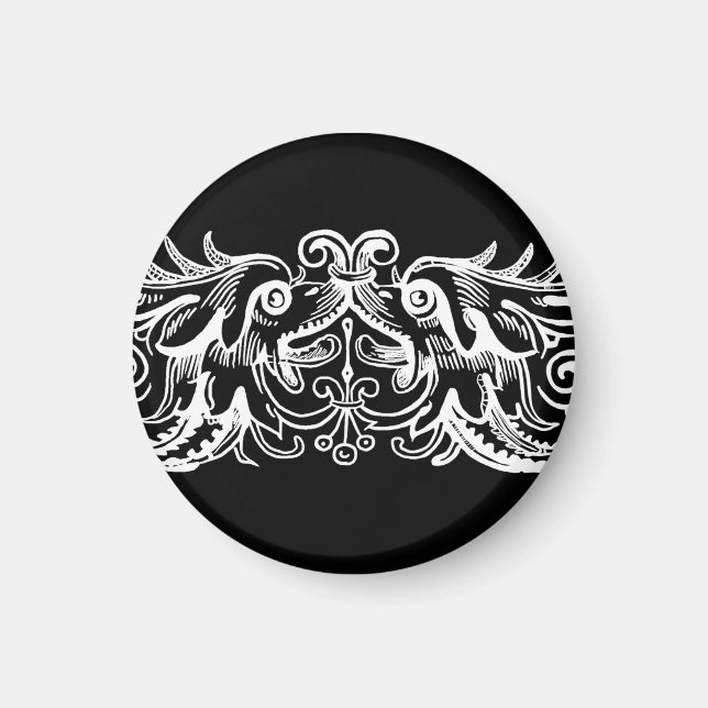 Íman Monstros de Ligação com Impressão Branco (Frente)