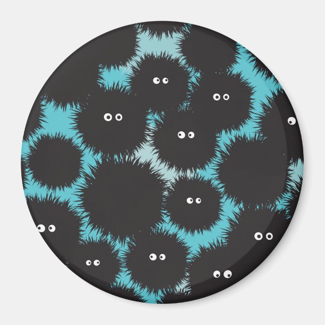 Íman Monstros engraçados e pretos (Frente)