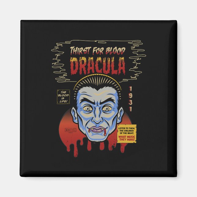 Íman Monstros Universais Dracula Vintage Halloween Mask (Frente)