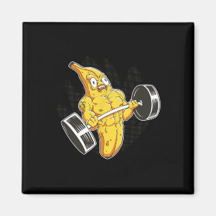 Íman Montador de Porcos Banana Levantamento Pesos Funny