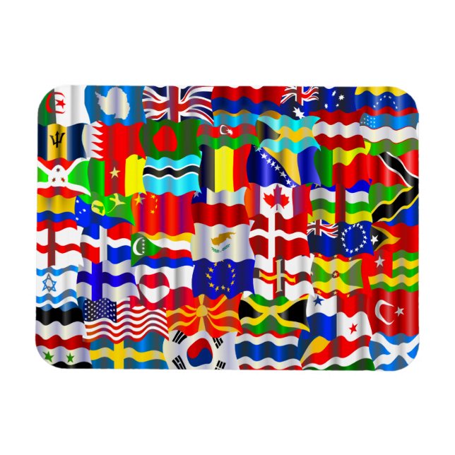 Íman Montagem de wavy Flag (Horizontal)