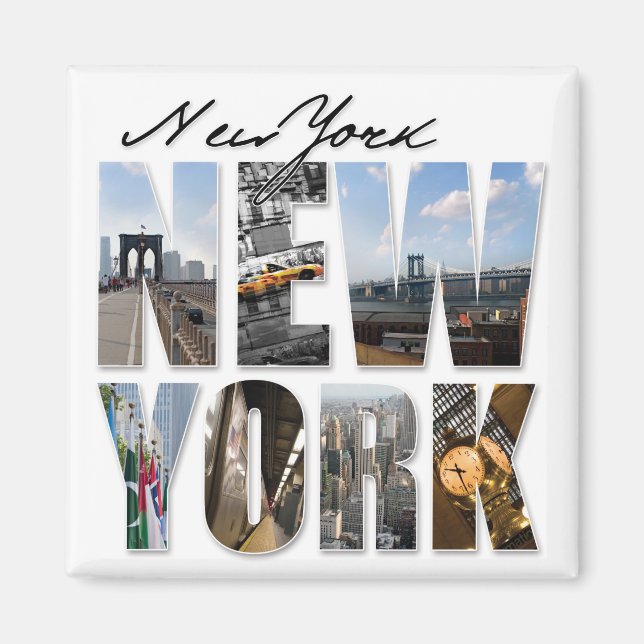 Íman Montagem gráfica de turismo Nova Iorque (Frente)