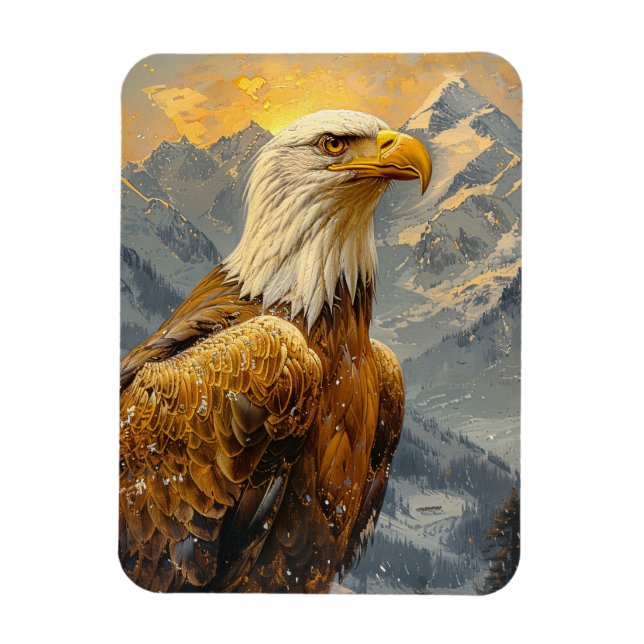 Íman Montagens de Aquarelas da Águia Balda Flexíveis (Vertical)