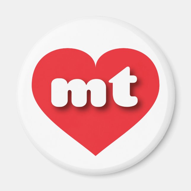 Íman Montana red Heart - Eu amo o Mt (Frente)