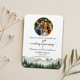 Íman Montanha Pine 13 Aniversário de Casamento Salvar a