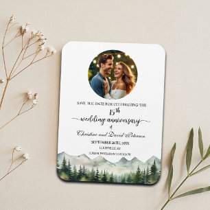 Íman Montanha Pine 15 Aniversário de Casamento Salvar a