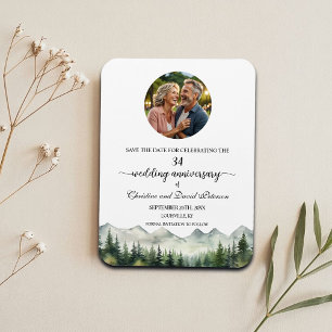 Íman Montanha Pine 34 Aniversário de Casamento Salvar a