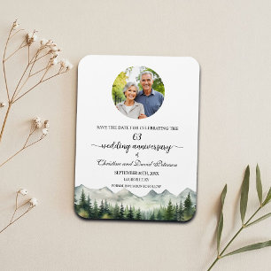 Íman Montanha Pine 63 Aniversário de Casamento Salvar a