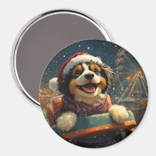 Íman Montanha-russa de Cachorro Bernedoodle Natal 