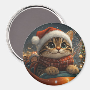 Íman Montanha-russa de Natal com Gato Bengal