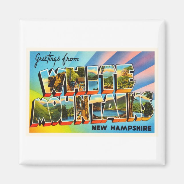 Íman Montanhas brancas New Hampshire NH Viagem Souvenir (Frente)