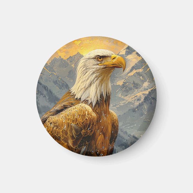 Íman Montanhas de Aquarelas da Águia Balda (Frente)