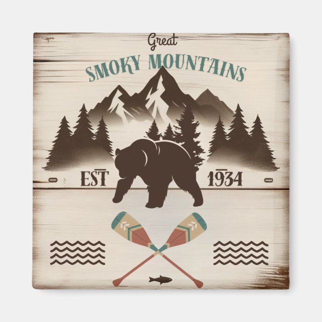 Íman Montanhas do Enfumaçado excelente, urso TN (Frente)