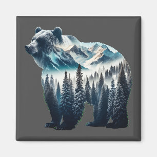 Íman Montanhas e florestas de Ursos Grizzles