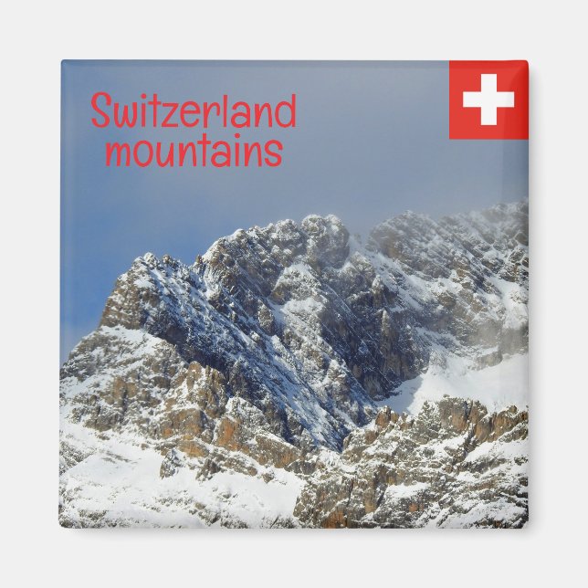 Íman Montanhas em Suiça cobertas por neve (Frente)