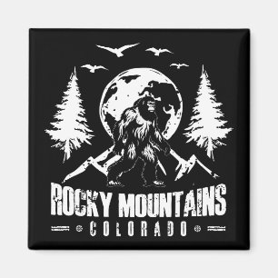 Íman Montanhas Rocky Colorado Bigfoot Vintage Hiking