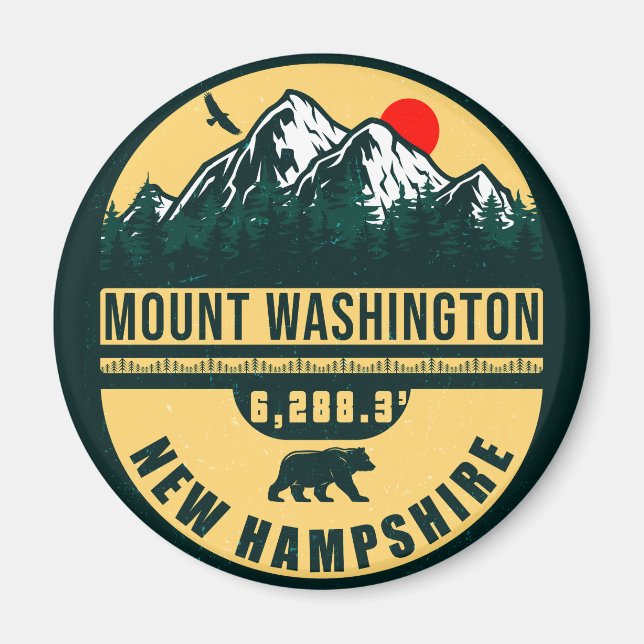 Íman Montar Washington Nh Retro Sunset Souvenirs 60s (Frente)