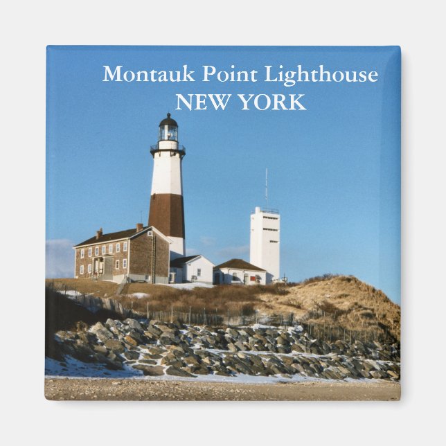 Íman Montauk Point Lighthouse, New York Magnet (Frente)