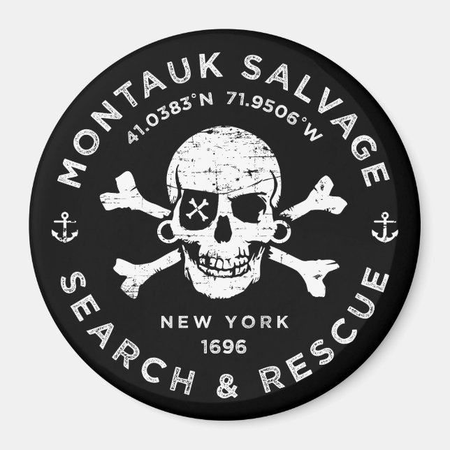 Íman Montauk Salvage Company Magnet (Frente)