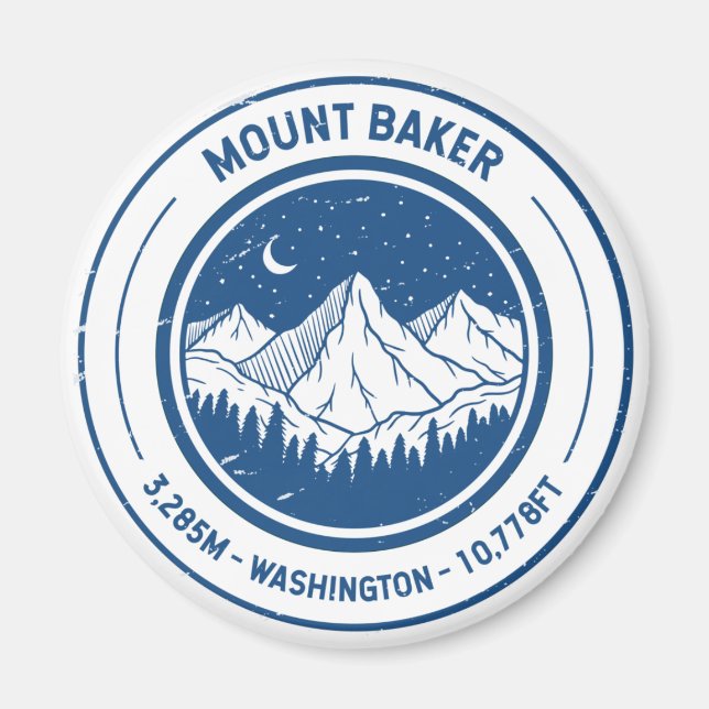 Íman Monte Baker Washington - Viagem do Skiking (Frente)