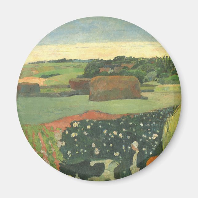 Íman Monte de feno em Brittany por Paul Gauguin, arte (Frente)