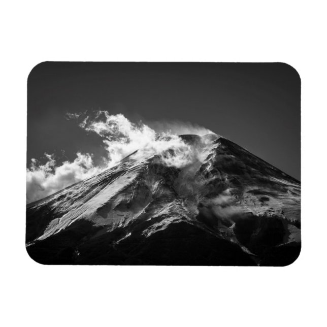 Íman Monte Fuji em preto e branco (Horizontal)