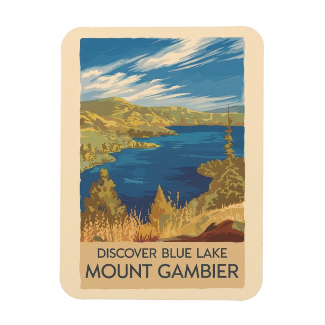 Íman Monte Gambier Austrália Ilustração Viagem Art (Vertical)