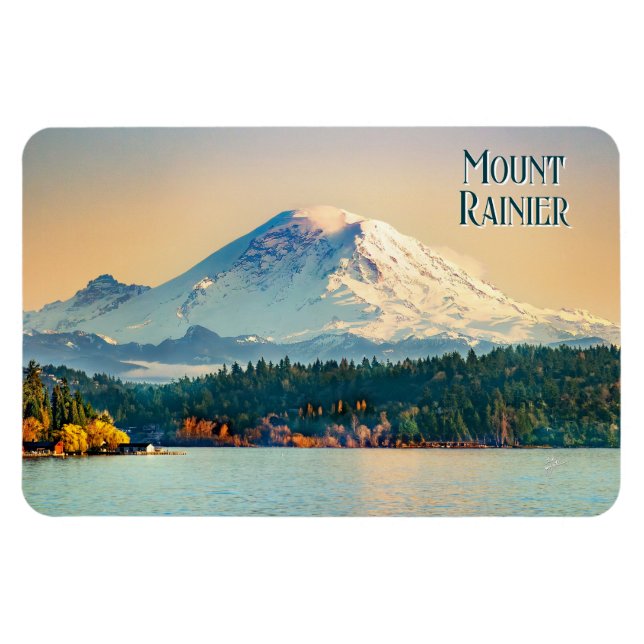 Íman Monte Rainier Lake Washington Pacífico Noroeste (Horizontal)