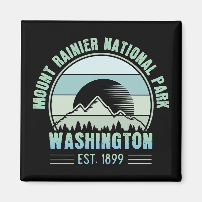 Íman Monte Rainier National Park Washington EUA Retro (Frente)