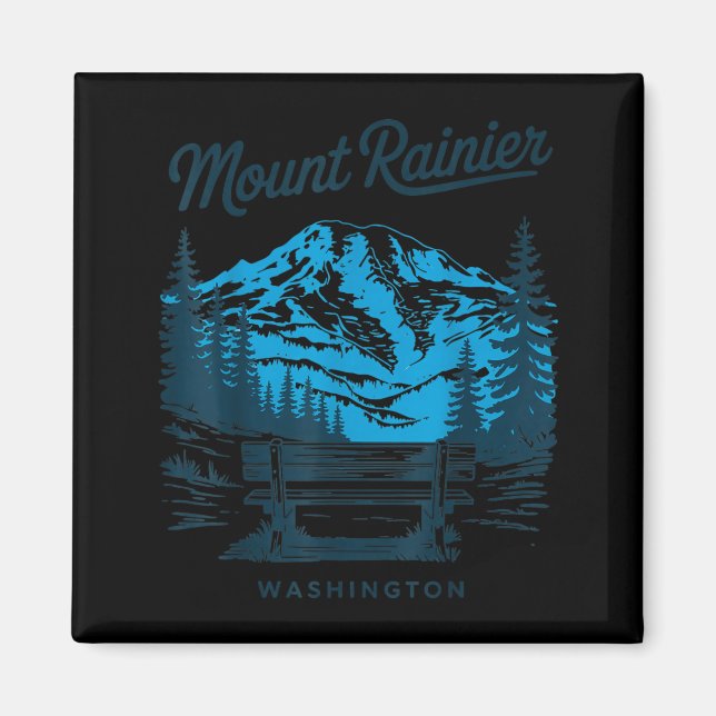 Íman Monte Rainier Washington Viagem Cênica Antiga (Frente)