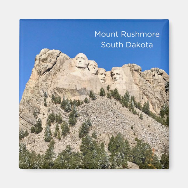 Íman Monte Rushmore South Dakota 2" x 2 pol. magneta qu (Frente)