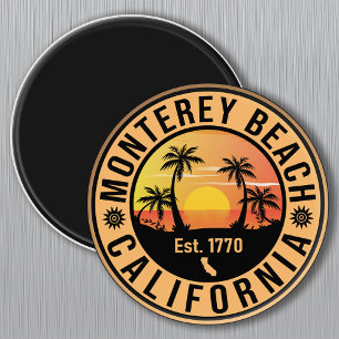 Íman Monterey Beach California Retro Sunset Souvenirs